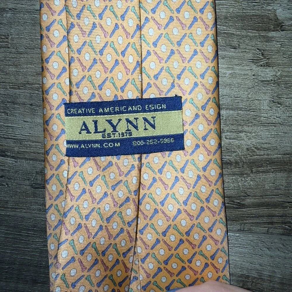 Alynn Neckwear‎ Men's Necktie Tie Silk Satin With Golf Ball And Tees